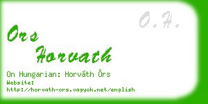 ors horvath business card