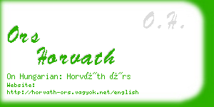 ors horvath business card